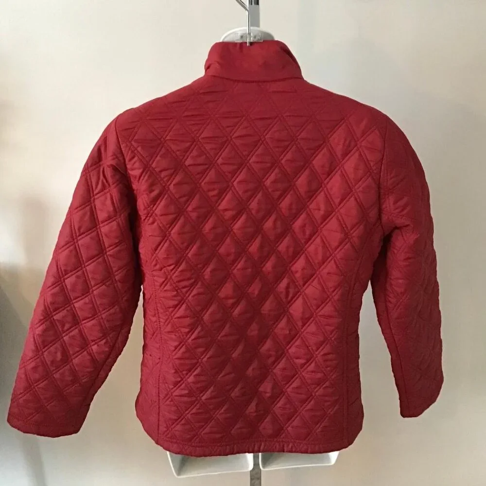 Eddie Bauer Womens XS Quilted Puff‎ Puffer Goose Down Coat Jacket Red Gorecore